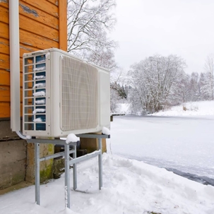 newly installed heat pump system for residential home