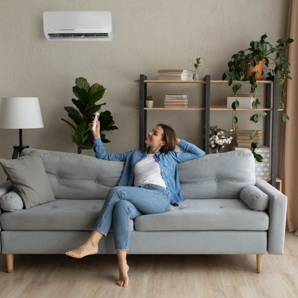 home owner turning on their ac unit