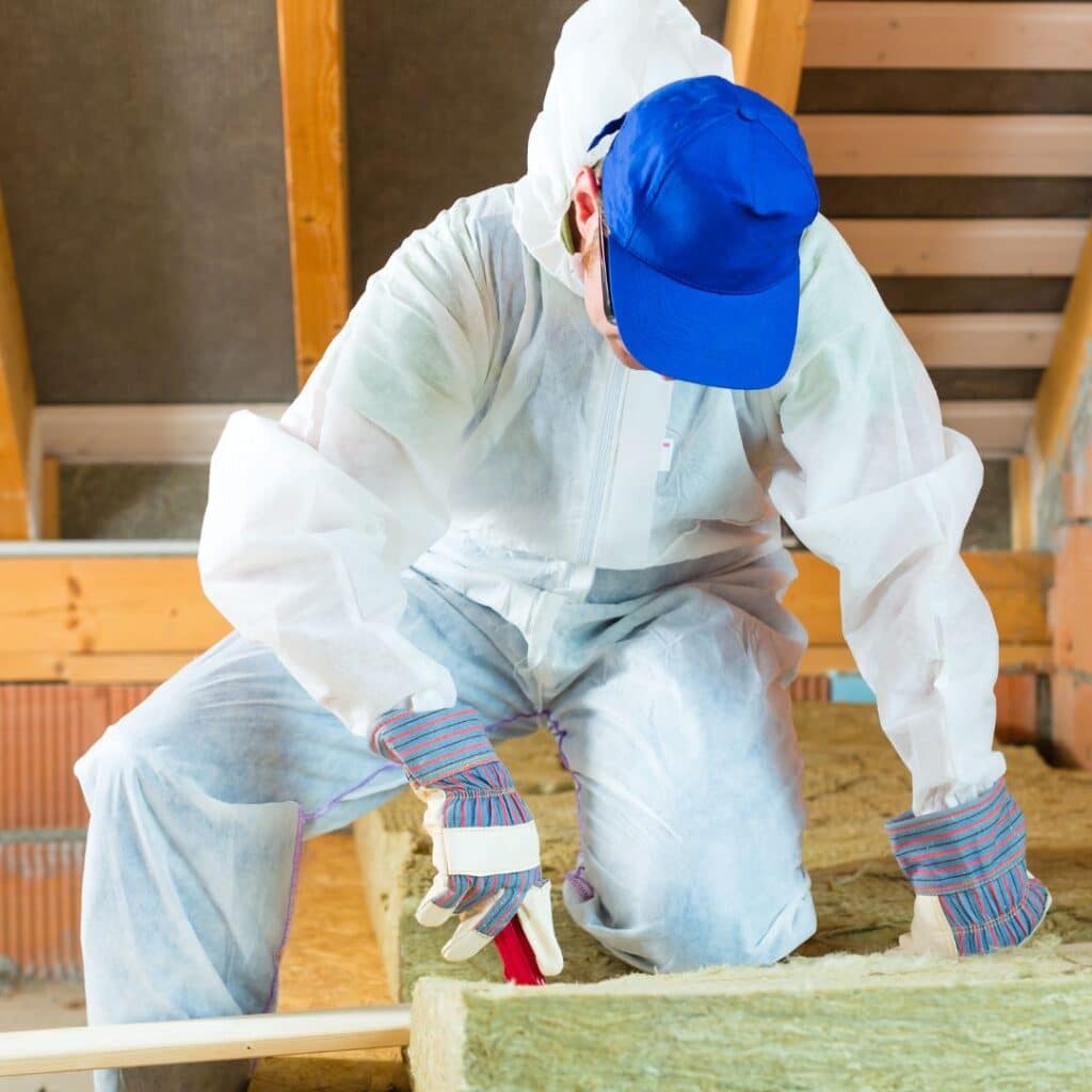 showing a proper attic insulation install for better heating and air