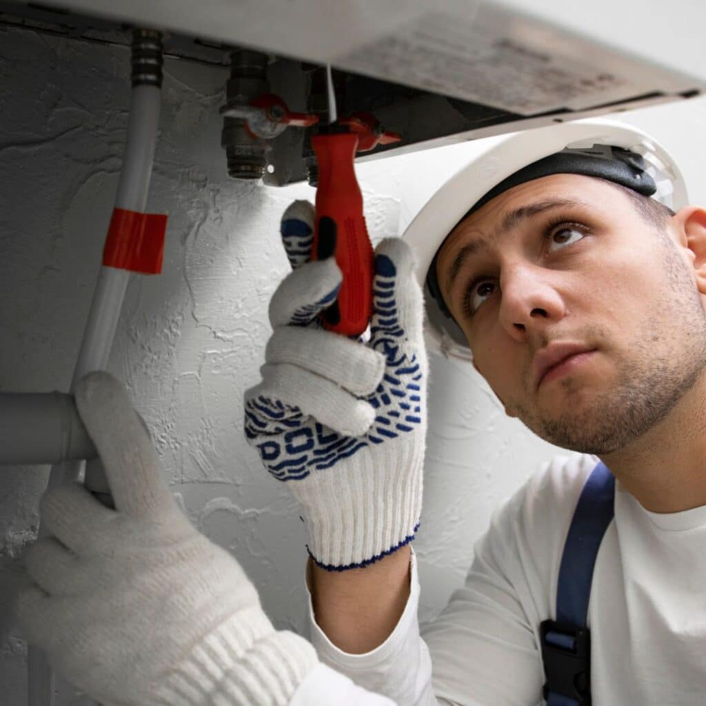 hvac professional working on replacing evaporator coils