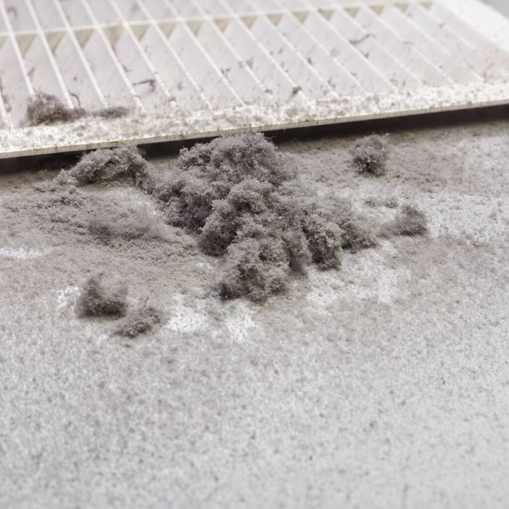 dirty air ducts that need sealing and cleaning